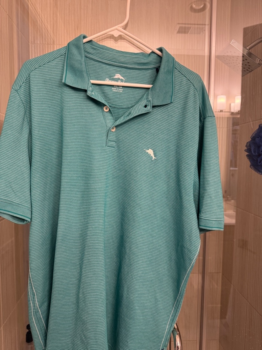 Tommy Bahama Teal Short-Sleeve Polo with Dolphin Embroidery